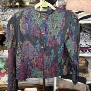 Vintage Colorful Floral Women's Jacket